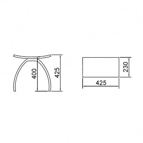 Tabouret de Salle de Bain, 42x42 cm, Composite, Minéral | Rue du Bain