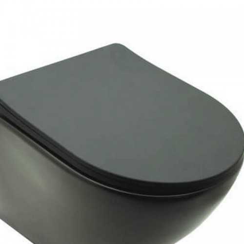 Armadio per WC Design Nero sospeso Mat tipo duroplastic - Vasca da bagno