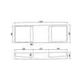 Double washbasin rectangular hanging basin - Solid surface matt white - 121x40 cm - Twins