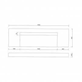 Lavabo suspendu rectangulaire - Solid surface Blanc mat - 160x48 cm - X-Large 2