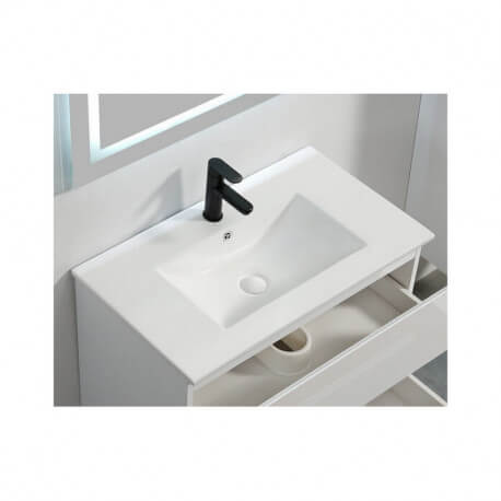 Blanco cerámica integrada en jarrón - 81x47 cm - Ciudad