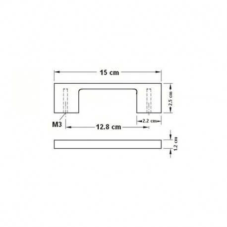Stainless steel handle for drawer - Set of 2