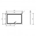 Espejo Rectángulo baño brillante - Iluminación LED - 120x80 cm - No 120