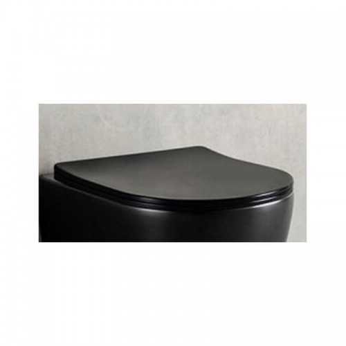 Abattant pour WC Design Suspendu Noir Brillant type duroplastic - Cort