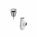kunststoff waschbecken siphon set + snap click clac