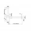 ensemble siphon lavabo totem long + bonde clic clac
