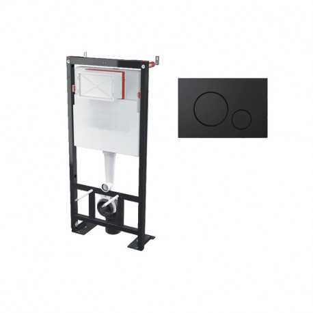 Bati Universal WC holder BF 101 + Control plate Black Mat