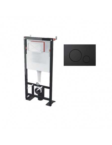 Bati Universal WC holder BF 101 + Control plate Black Mat