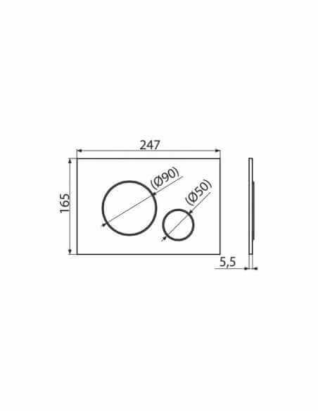 Bati Universal WC holder BF 101 + Control plate Black Mat