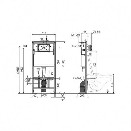 Universal-WC-Trägerelement BF 101