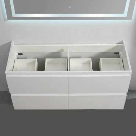 Mobile bagno 4 cassetti Bianco Doppio lavabo - 120x46 cm - City