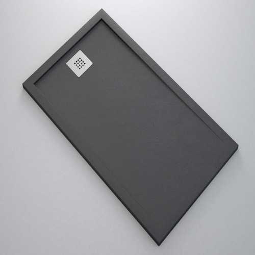 Extra Flat Shower Receiver - Solid Surface Anthracite - Extraligt