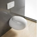 WC de huevo sostenido - Con Slasher - Cerámica blanca - 59x41 cm - Ove