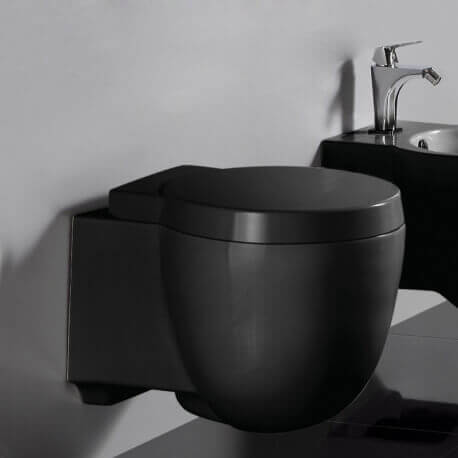 WC sostenido compacto 50x41 cm - negro brillante - Charming Rue du Bain