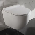 WC Suspended Oval - Ceramic White - With Slaughter - Without Bride - 49x36 cm - Cort
