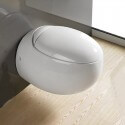Wc sospeso Egg - Con sedile - Ceramica bianca - 59x41 cm - Ove |Via del bagno