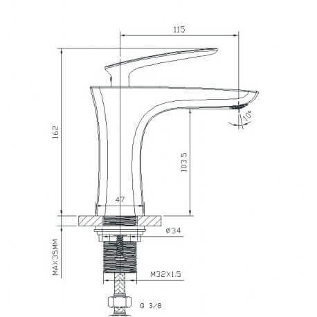 Robinet mitigeur lavabo design noir Concep't| Rue du Bain