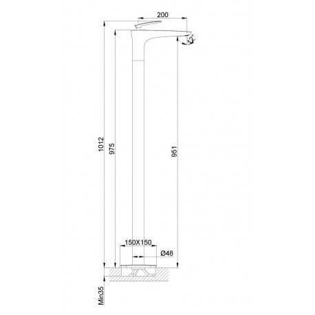 Robinet mitigeur lavabo totem sur pied blanc Concep't | Rue du Bain