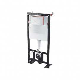 Toilet Set Suspended Charm white - White Circle release plate - Universal support building BF 101 2