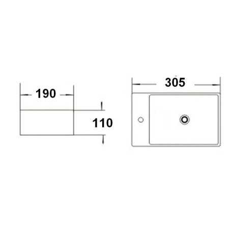 Piccolo lavaggio a mano Gain - Ceramica - 30x20...