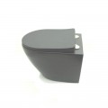 WC Suspended Oval - With Slaughter - Matt black ceramic - Without Bride - 48x37 cm - Cort