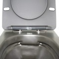 WC Suspended Oval - With Slaughter - Matt black ceramic - Without Bride - 48x37 cm - Cort