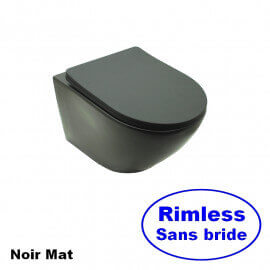 Toilet Set Suspended Black matt Cort - Black Circle Trigger Plate - Universal BF 101 2
