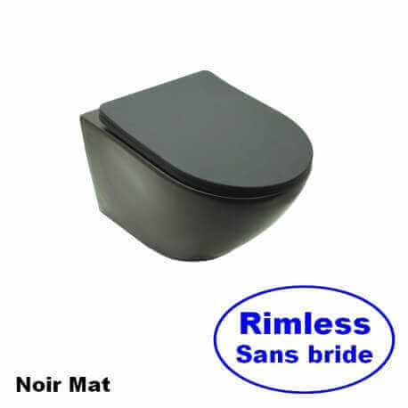 WC Suspended Oval - With Slaughter - Matt black ceramic - Without Bride - 48x37 cm - Cort