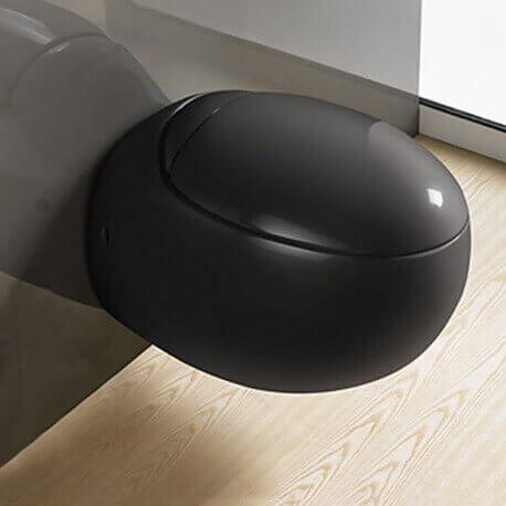 Wc  suspendu - avec abattant - céramique noir - 59x41 cm - Ove | Rue du Bain