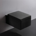 Built-up housing suspended toilet Kube black shiny + black plate