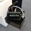 Rectangular Suspended WC - With Shredding - Shining Black Ceramic - 52x39 cm - Kube