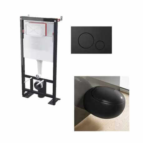 Wash Set Suspended Ove black shiny- Black circle trigger plate - Universal support building BF 101