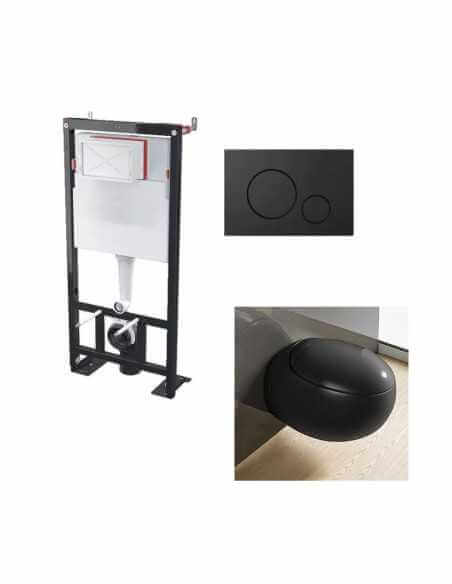 Wash Set Suspended Ove black shiny- Black circle trigger plate - Universal support building BF 101