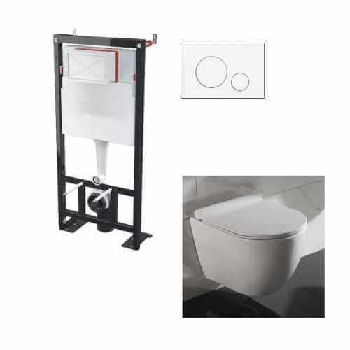 WC Conjunto de Corta Blanca Suspended - White Circle Trigger Plate - Universal Support Building BF 101