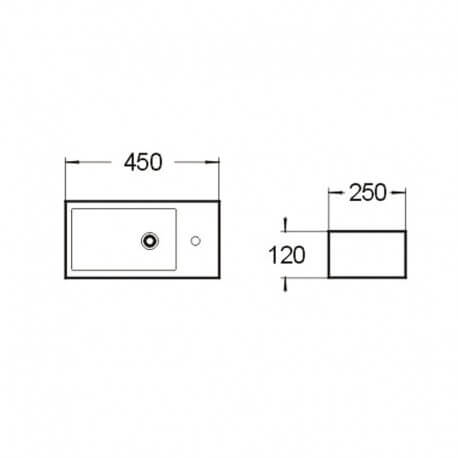 Lave Main Rectangulaire Droite Studio|Rue du bain