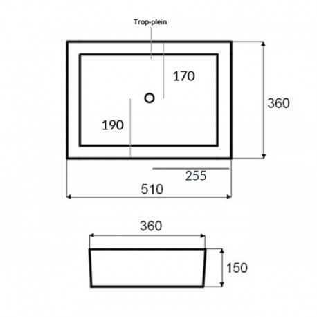 Línea de suelo de cerámica rectangular