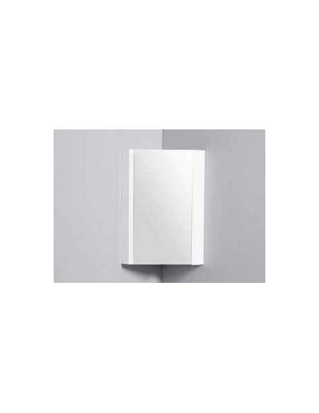 Armoire d'Angle avec Miroir de Salle de Bain - 31x31 cm - Blanc Crème|Rue du Bain