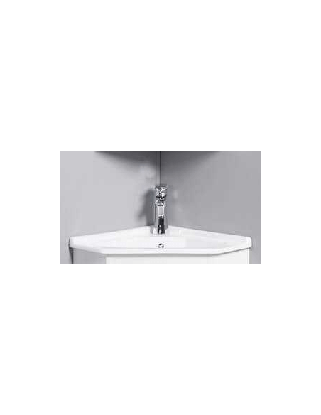 Halbummantelter Winkel Vasque - weiße Keramik - 42 x 42 cm - Corner