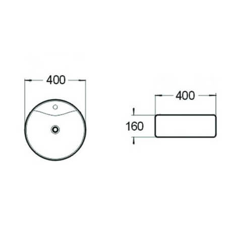 Runde Poser Vasque - Beige Matt Keramik - 40 cm - Star