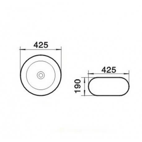Ceramic round laying basin Ove