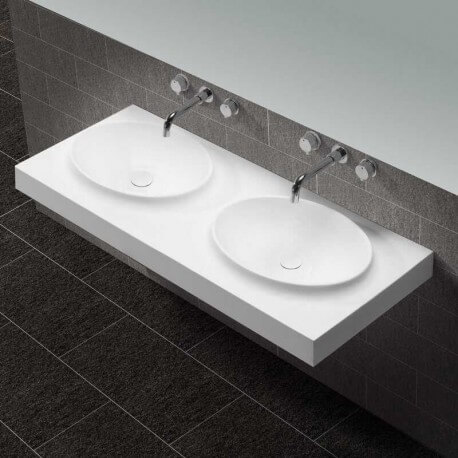 Origin 120cm White Solid Surface Moulded Double...
