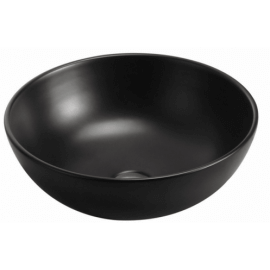 Round Poser Vasque - Ceramic Black Mat - 41 cm - Casual