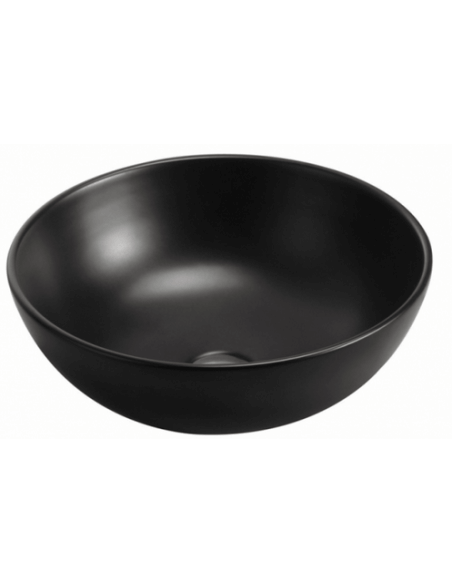 Vasque à Poser Ronde - Céramique Noir Mat - 41 cm - Casual