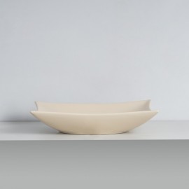 Rectangular Poser Vasque - Beige Mat Ceramic - 58x39 cm - Wing 2
