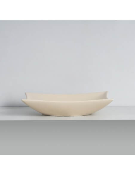 Rectangular Poser Vasque - Beige Mat Ceramic - 58x39 cm - Wing