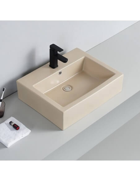 Lavabo con tapices de cerámica de playa Square Beige