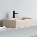 Layout basin with beach ceramic taps Square Beige