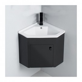 Meuble lave mains d'Angle de salle de bain - Noir - Dark | Rue du Bain