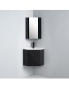 Meuble Bas d'angle Salle de bain Noir Brillant 42x42 cm - Dark