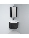 Bathroom Angle Mirror Cabinet - Black - 31x31 cm - Dark